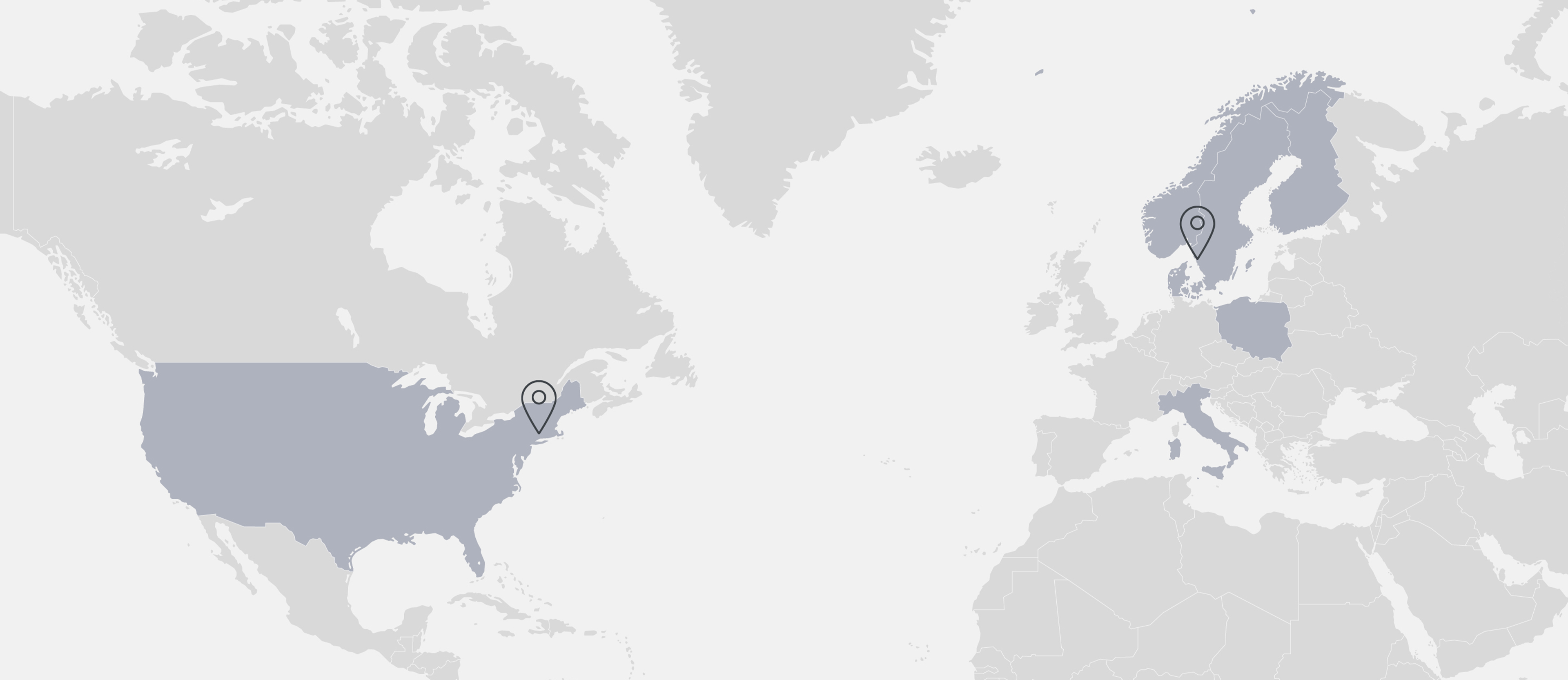 World map of Stena Metal Incs head offices